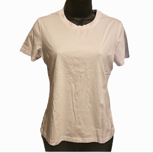 FENDAS White Shirt Studded Sides Crew Neck Tee - Picture 1 of 8